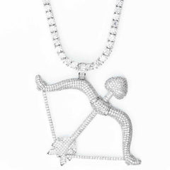 Premium Iced Two-Tone Heart Bow and Arrow - (Gold/Rose Gold) - The Gifted Few