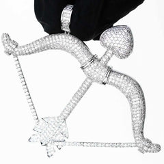 Premium Iced Two-Tone Heart Bow and Arrow - (Gold/Rose Gold) - The Gifted Few