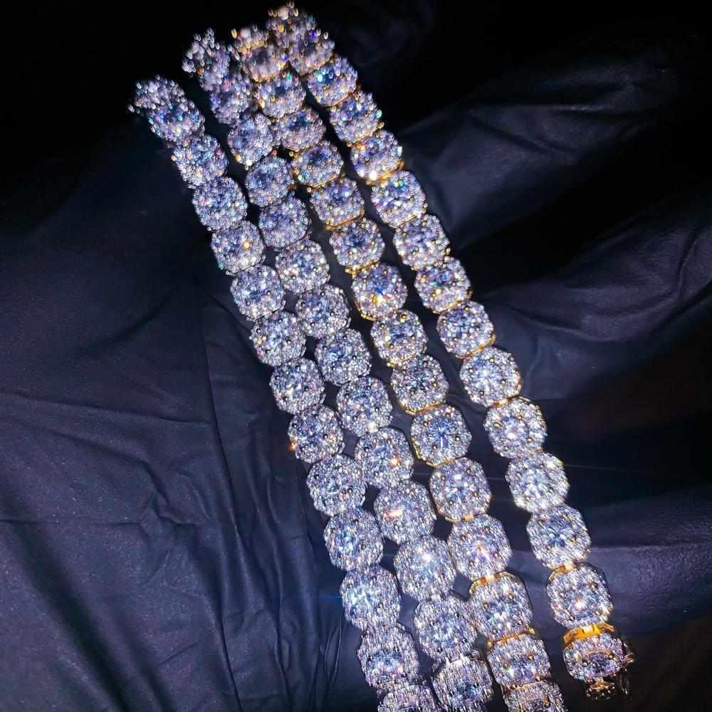 Premium Square Cluster Tennis Chain - The Gifted Few