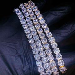 Premium Square Cluster Tennis Chain - The Gifted Few