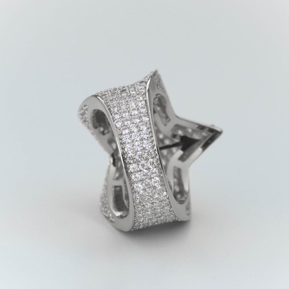 Premium Sterling Silver Fully Iced Star Ring - The Gifted Few