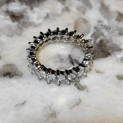 Premium Sterling Silver Marquise Eternity Band