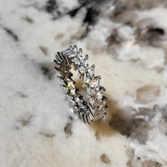 Premium Sterling Silver Marquise Eternity Band