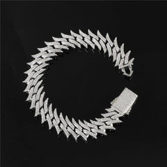 15mm Premium Iced Spiked Cuban Bracelet