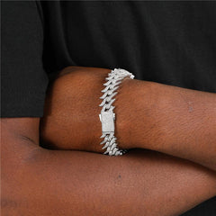 15mm Premium Iced Spiked Cuban Bracelet