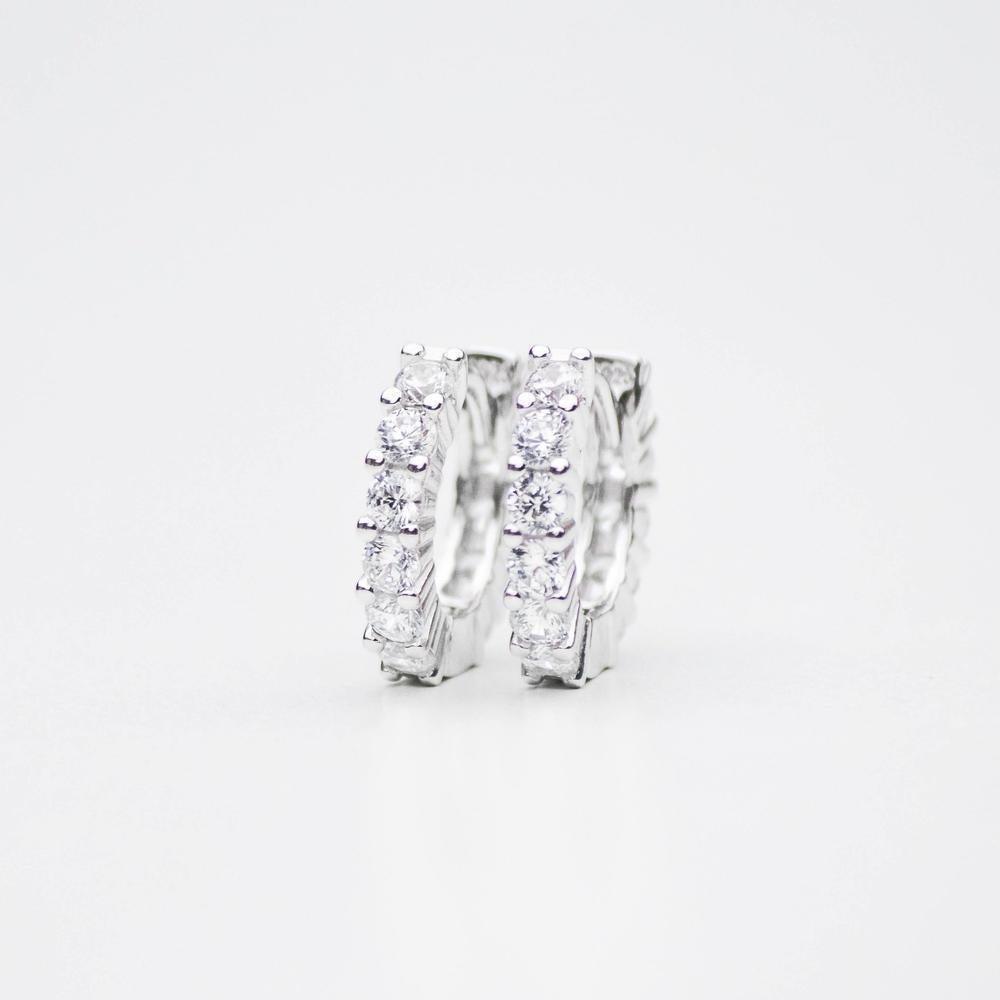 Sterling Silver Premium Single Row Hoop Earrings - The Gifted Few