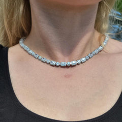 Premium Emerald & Round Cut Tennis Necklace