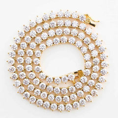 3 Prong Premium Tennis Necklace - 4mm