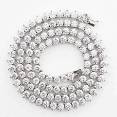 3 Prong Premium Tennis Necklace - 4mm