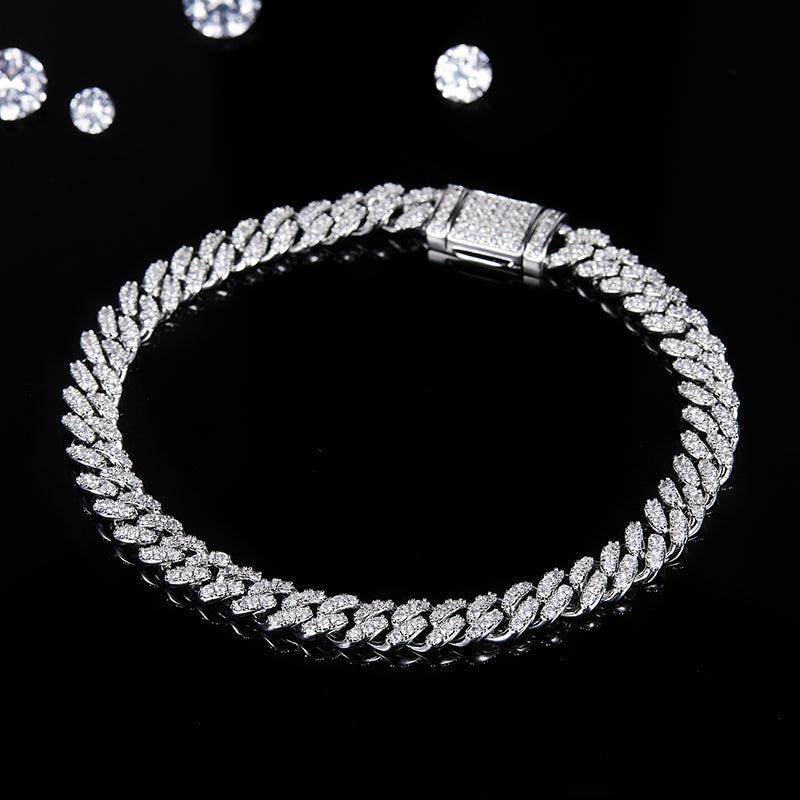 6mm Premium Sterling Silver Moissanite Iced Cuban Chain (Made To Order)