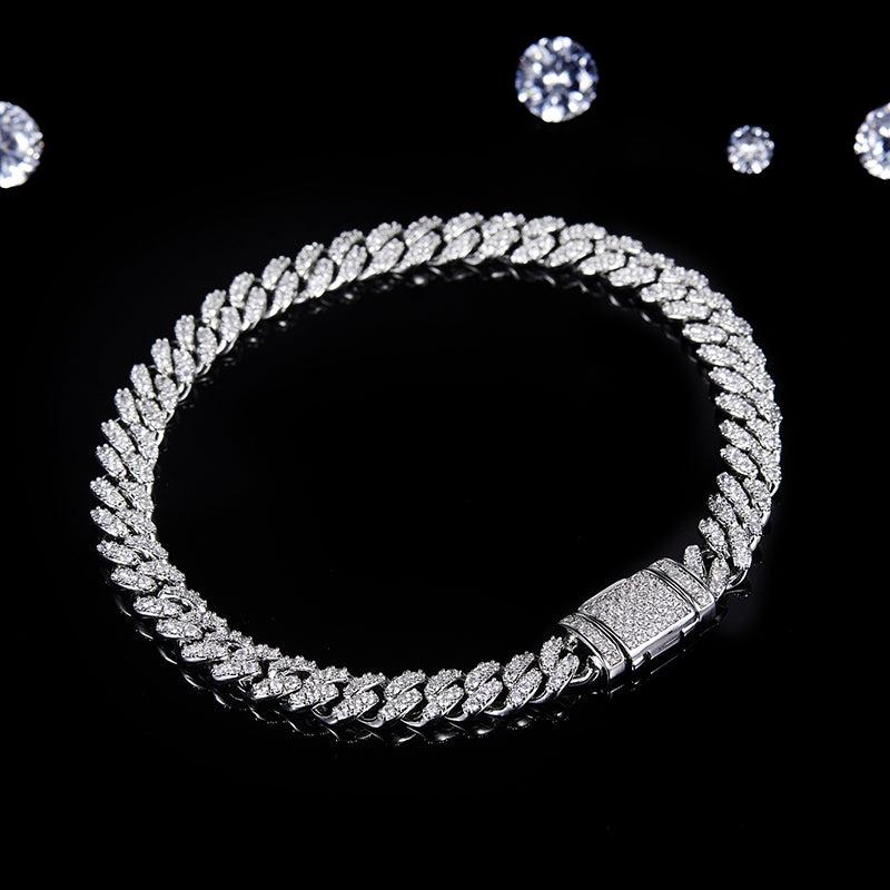 6mm Premium Sterling Silver Moissanite Iced Cuban Chain (Made To Order)
