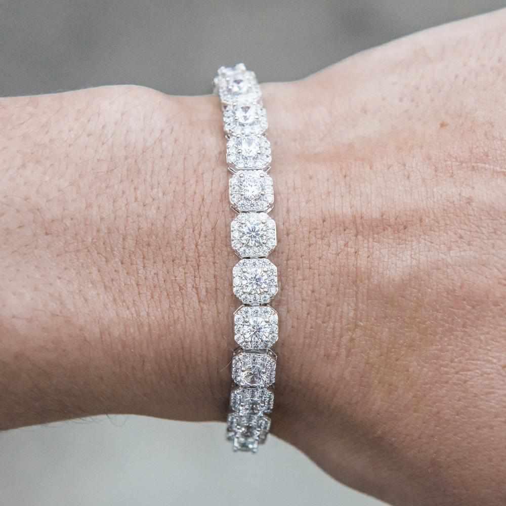 Premium Square Cluster Tennis Bracelet - The Gifted Few