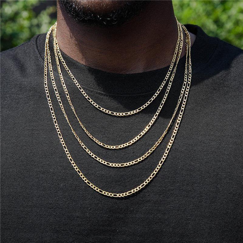 4mm Figaro Link Chain in 18k Gold
