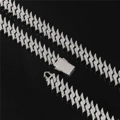 15mm Premium Iced Spiked Cuban Chain