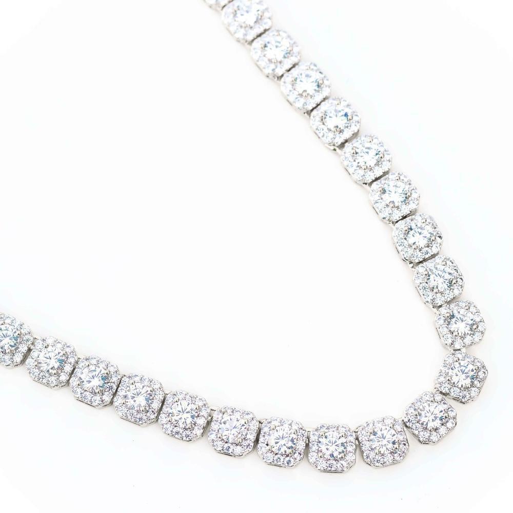 Premium Square Cluster Tennis Chain - The Gifted Few