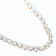 Premium Square Cluster Tennis Chain - The Gifted Few
