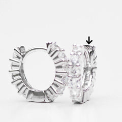 Sterling Silver Premium Single Row Hoop Woman's Earrings