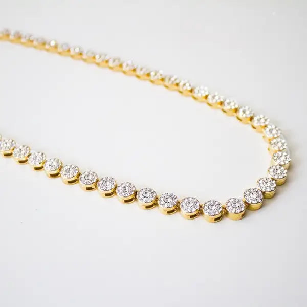 10mm Iced Sunflower Necklace