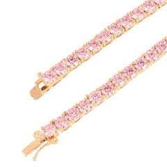 Pink Premium Tennis Necklace - 4mm