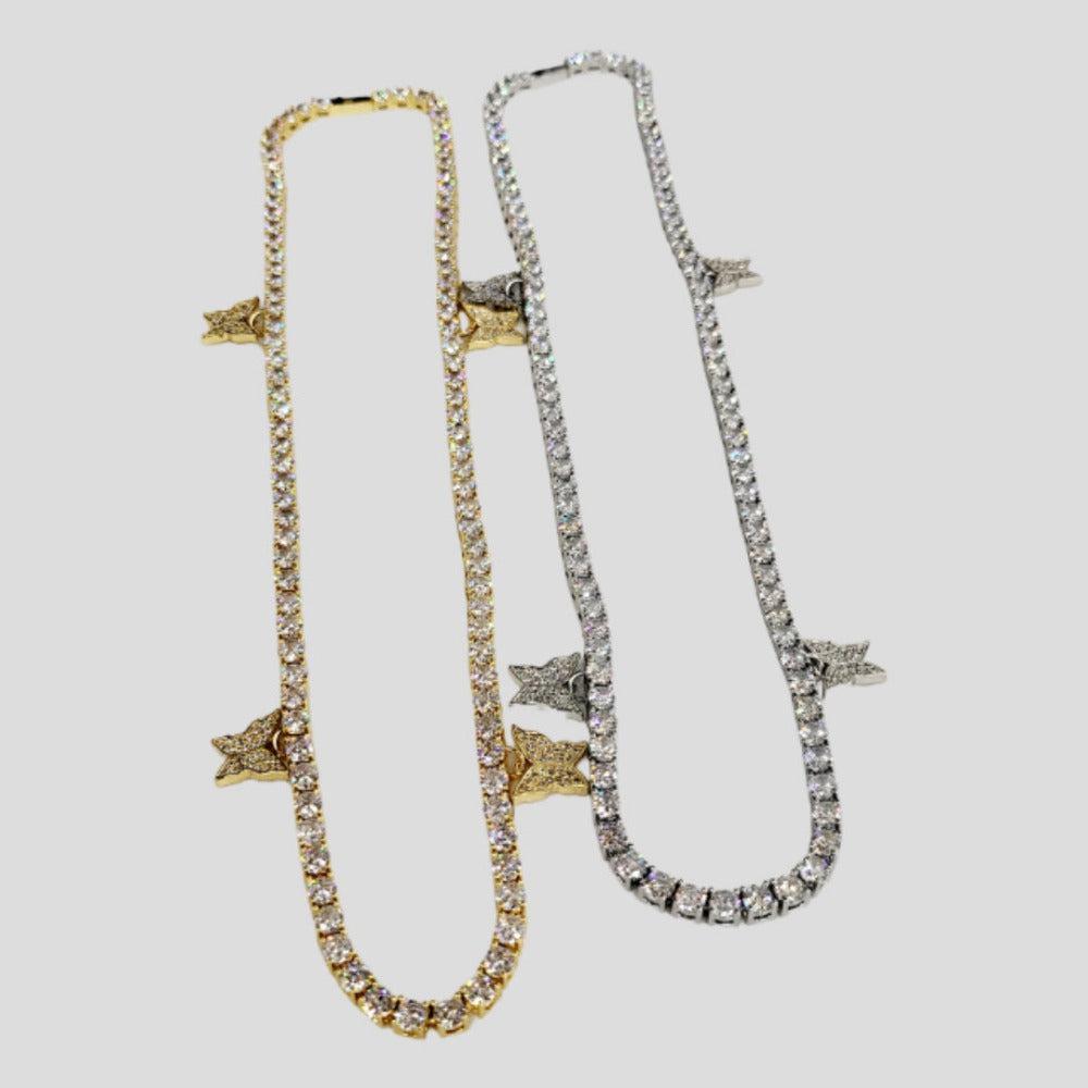 Butterfly Tennis Necklace Gold - 4mm