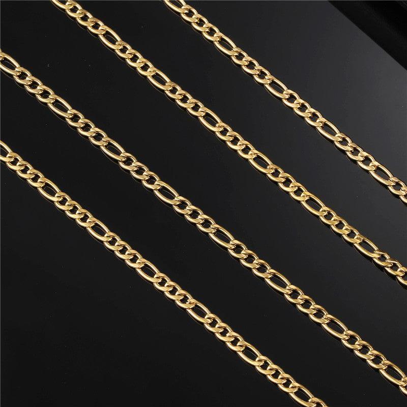 4mm Figaro Link Chain in 18k Gold