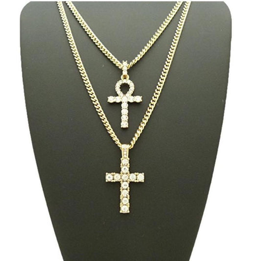 Iced Ankh + Cross Set - The Gifted Few