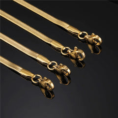 Herringbone Necklace 18k Gold