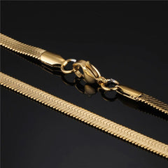 Herringbone Necklace 18k Gold