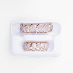 Pink Fully Iced Grillz - (Gold) - The Gifted Few