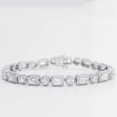 Premium Woman's Emerald & Round Cut Tennis Bracelet