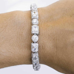 Premium Woman's Emerald & Round Cut Tennis Bracelet