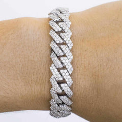 Premium Woman's Iced 12mm Straight Edge Cuban Bracelet