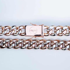 Premium Iced 18mm Two-Tone 1x1 Cuban Bracelet - (Gold/Rose Gold) - The Gifted Few