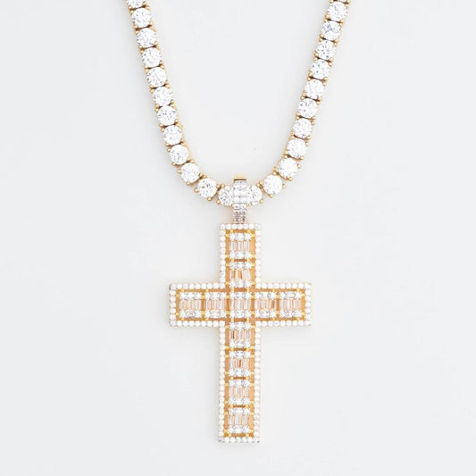 Premium Iced Baguette & Round Cut Cross - - The Gifted Few