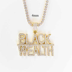 Premium Iced Black Wealth Pendant - The Gifted Few