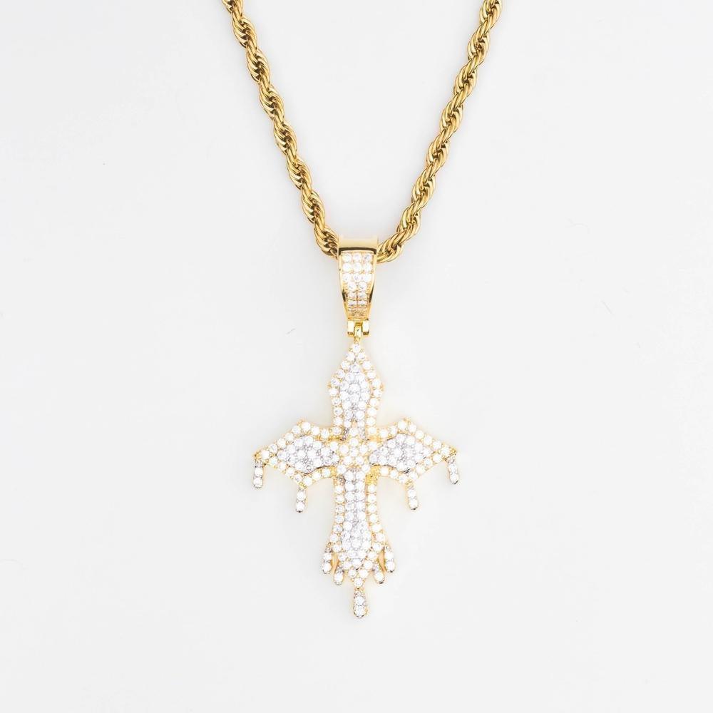 Premium Iced Layered Dripping Cross - The Gifted Few