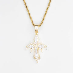 Premium Iced Layered Dripping Cross - The Gifted Few