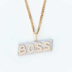 Premium Iced Two-Tone Stacked Boss - (Gold/Rose Gold) - The Gifted Few