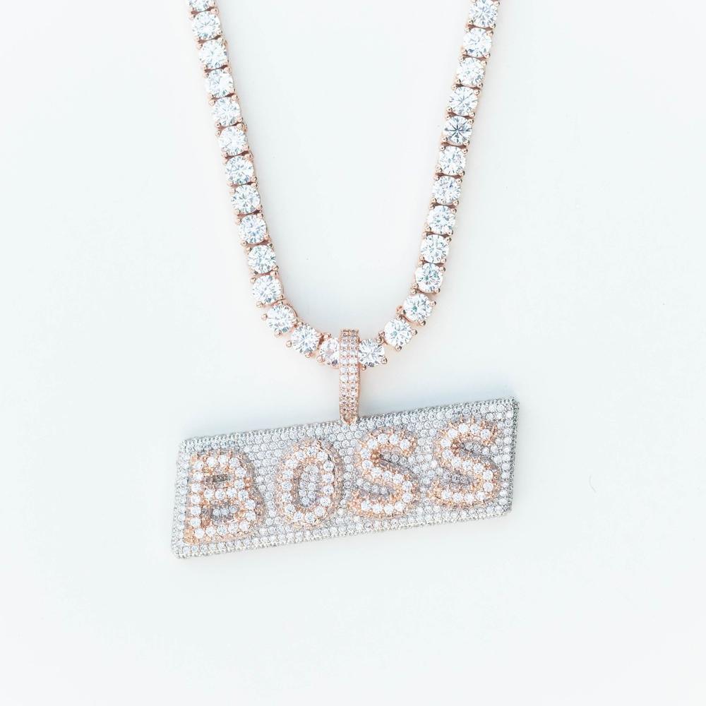 Premium Iced Two-Tone Stacked Boss - (Gold/Rose Gold) - The Gifted Few