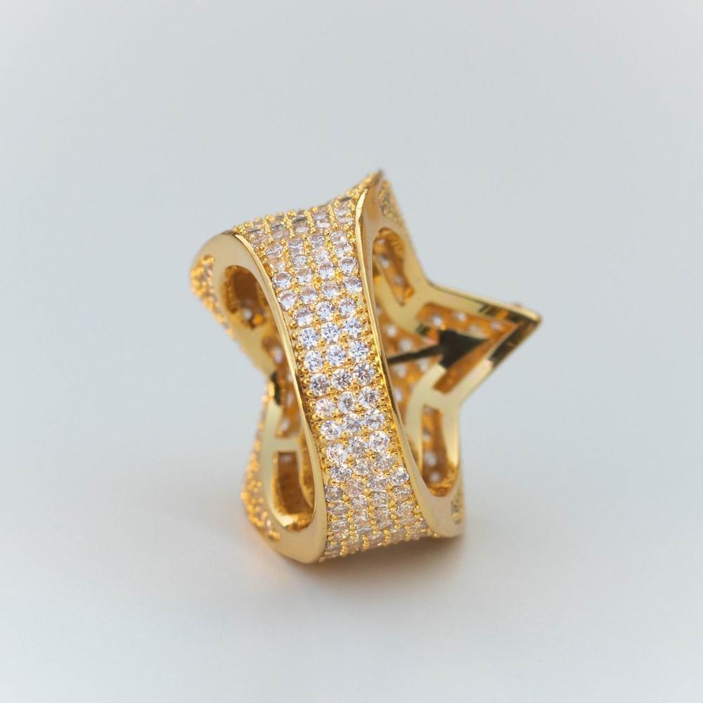 Premium Sterling Silver Fully Iced Star Ring - The Gifted Few