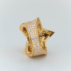 Premium Sterling Silver Fully Iced Star Ring - The Gifted Few