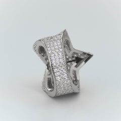 Premium Sterling Silver Fully Iced Star Ring - The Gifted Few