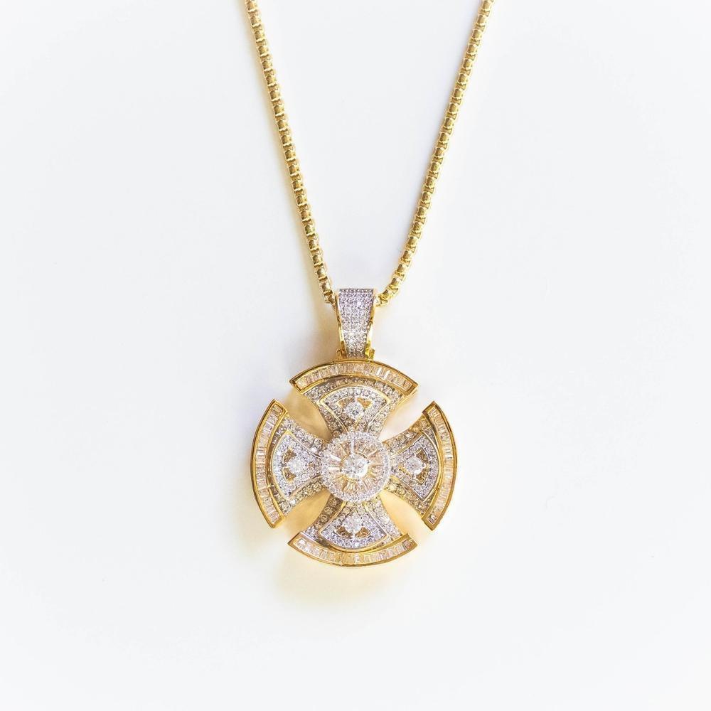 Spinning Premium Iced Circle Cross - The Gifted Few
