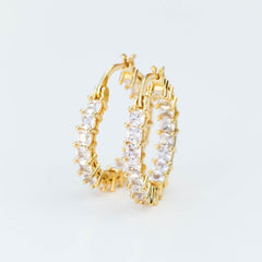 Square Cut Iced Hoop Earrings - The Gifted Few