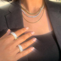 Premium Iced Layered Woman's Ring